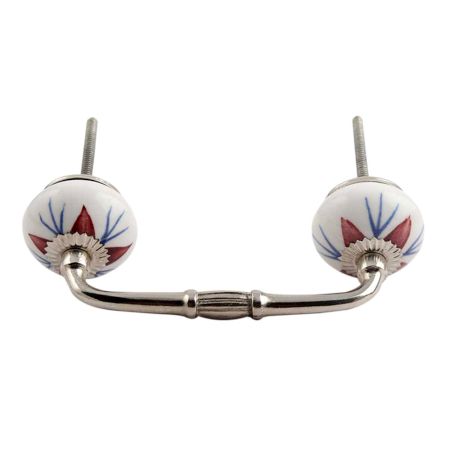 Deep Maroon Lily Ceramic Bridge Handle